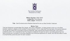 GOVERNMENT MOTION - THISTLE CEREMONIES